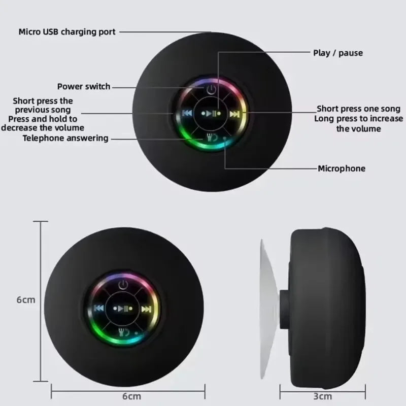 2025 NoirLynx Waterproof LED Bluetooth Speaker