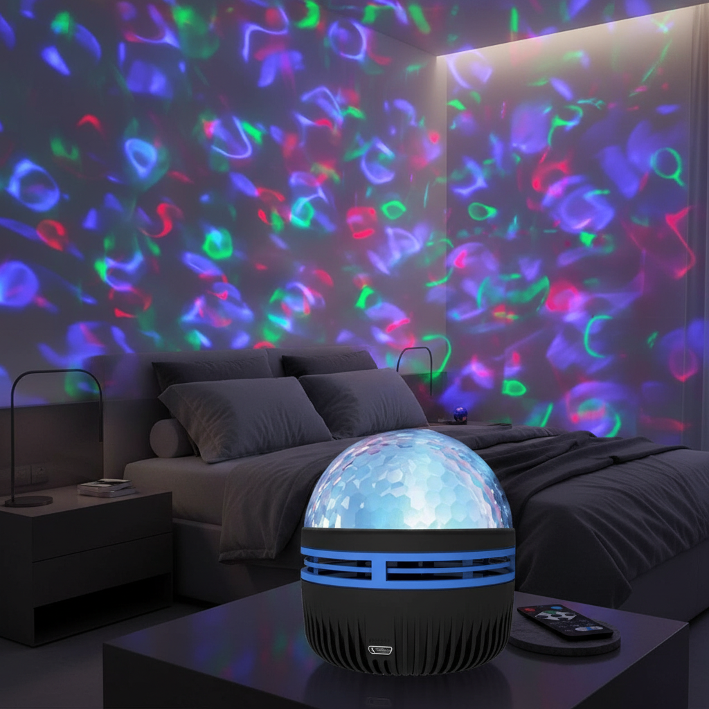 1Pc NoirLynx AuraWave Projector, With 7-Color Patterns