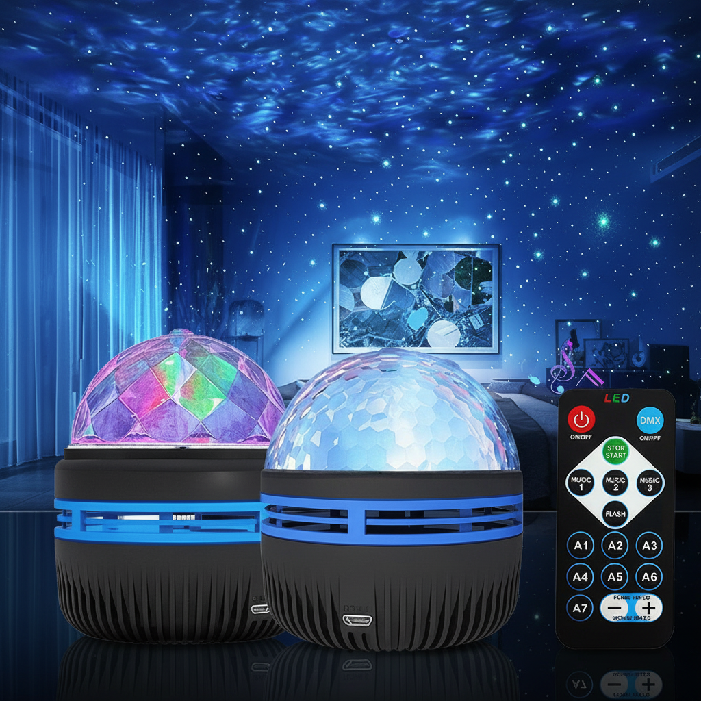 1Pc NoirLynx AuraWave Projector, With 7-Color Patterns