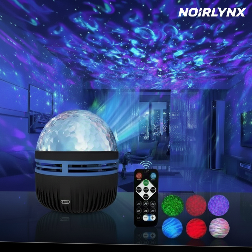 1Pc NoirLynx AuraWave Projector, With 7-Color Patterns